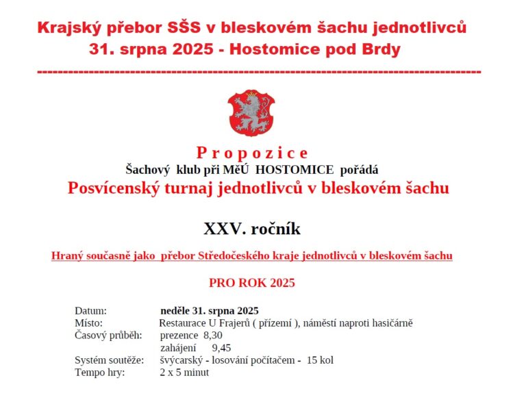Posvícenský turnaj jednotlivců v bleskovém šachu XXV. ročník (KP SŠS)