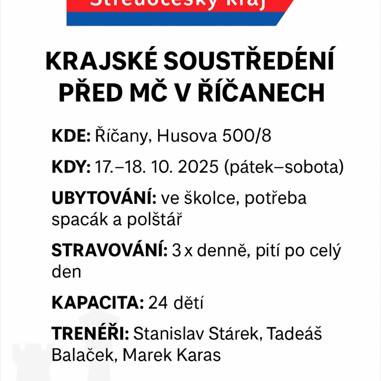 Soustředění před MČECH